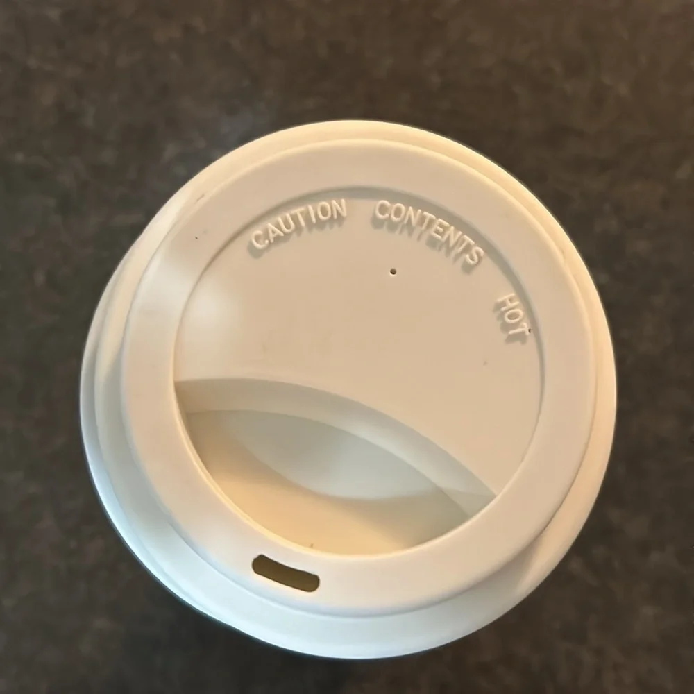 Coffee Cup Habitat for Humanity Logo White Ceramic with Rubber Lid 8 oz. - Picture 4 of 4